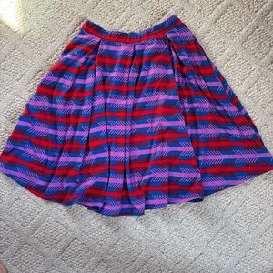 LuLaRoe A-Line Skirt with Red and Purple Stripes